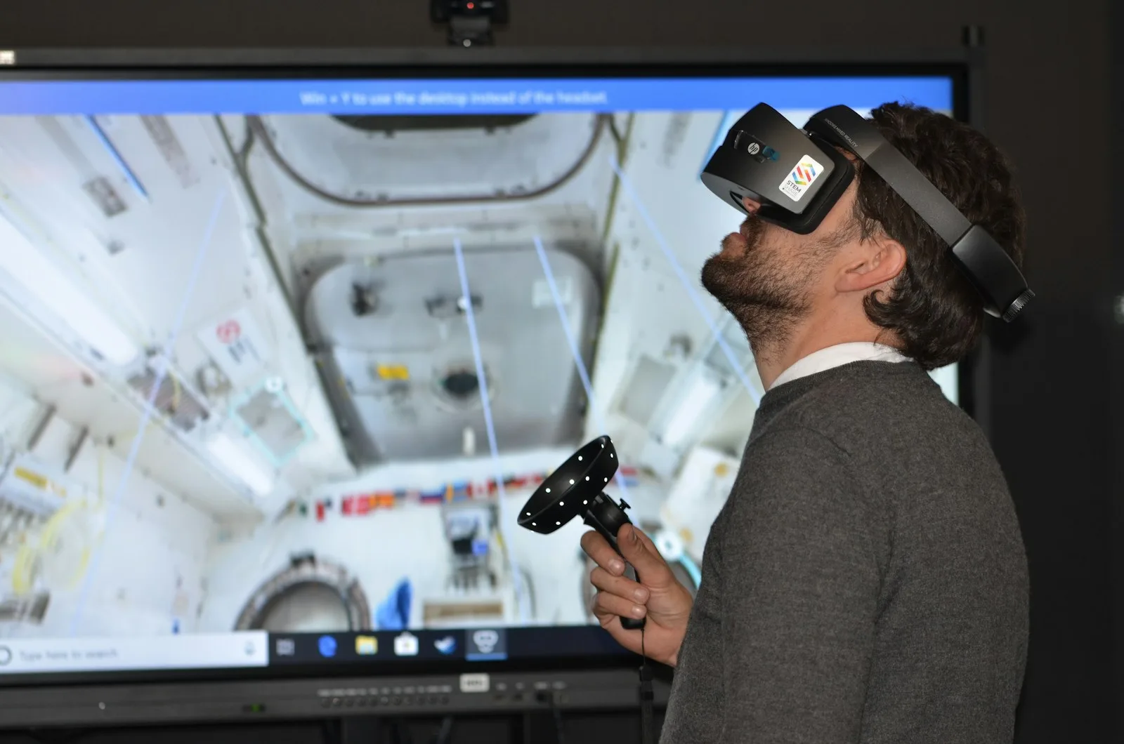 Man playing VR goggles